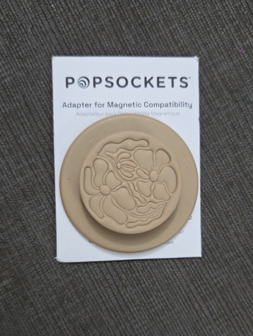 PopSocket Beige Floral Magnetic Adapter PopSocket